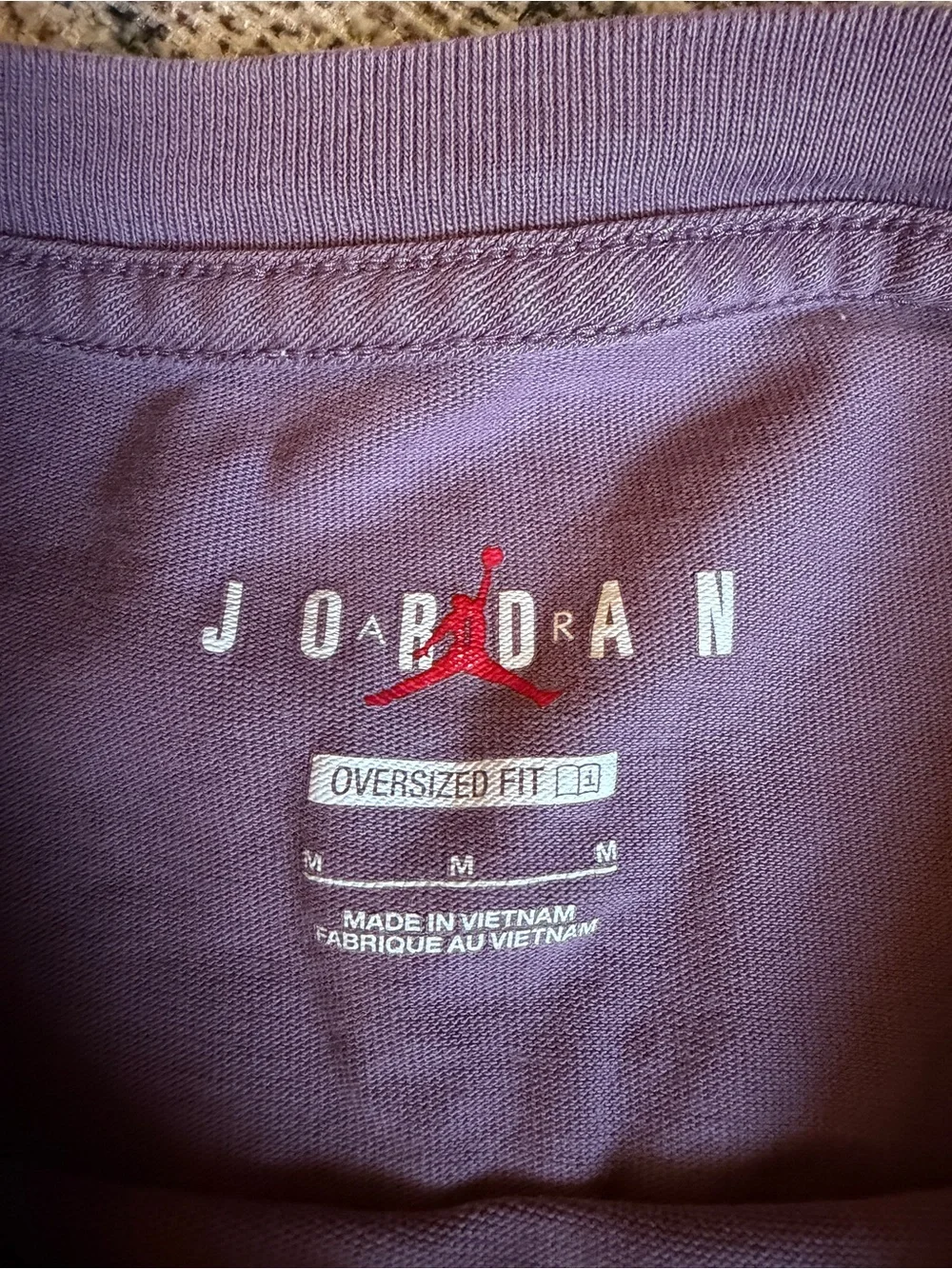 Jordan Flight Oversized Fit T-Shirt Men’s Medium Purple Mauve Jumpman Patch